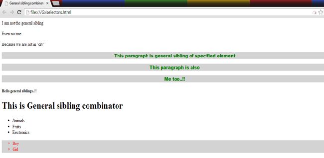 general sibling combinator